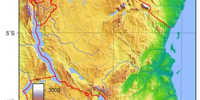 ਤਨਜ਼ਾਨੀਆ topographic ਨਕਸ਼ਾ